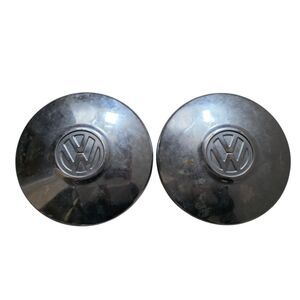 VW Volkswagen Set of 2 Chrome Vintage Hub Caps For Beetle Bug Vehicle Car 10"
